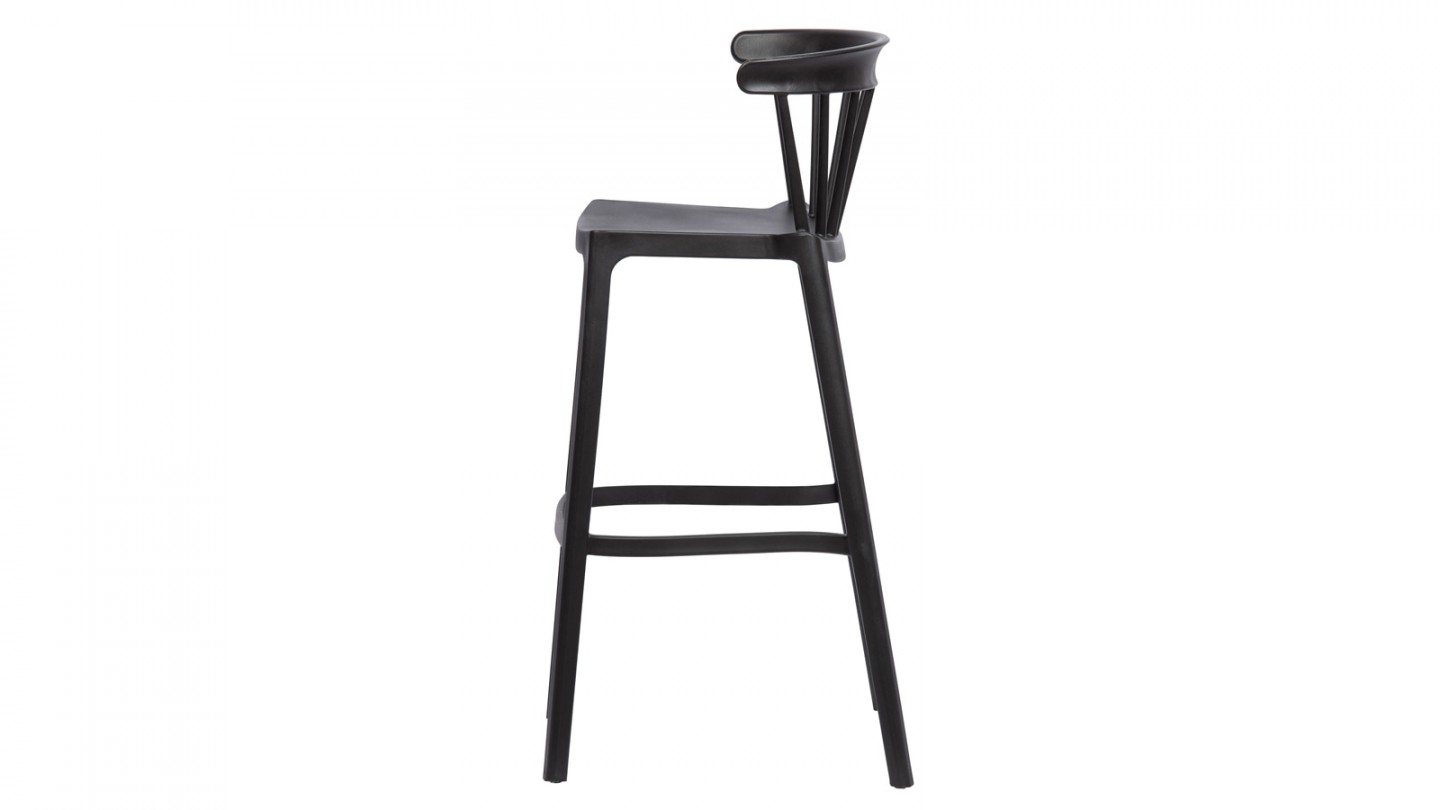 Lot de 2 tabourets de bar en plastique noir - Collection Bliss - Woood