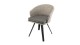 Chaise de jardin en rotin synthétique gris avec coussin gris pieds noirs en métal - Vick