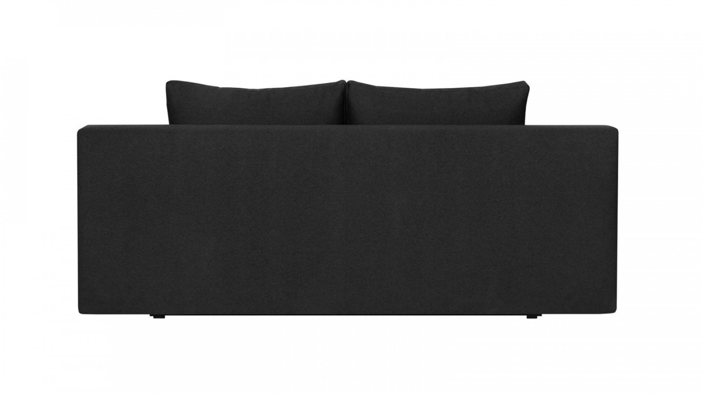 Canapé convertible 3 places avec coffre de rangement en tissu gris anthracite - Collection Laria