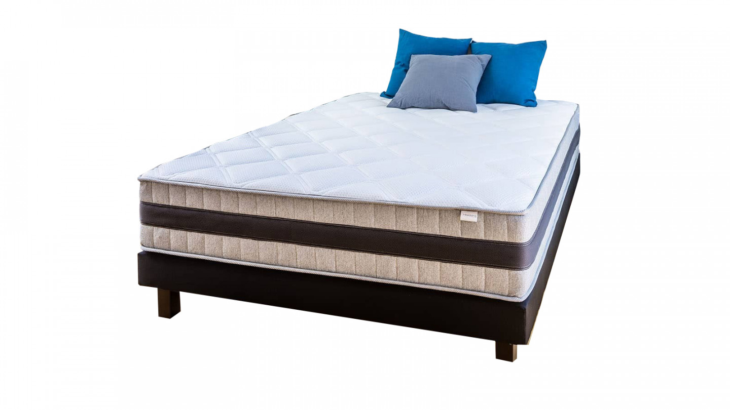 Ensemble Memo Luxe 140x190 – Matelas mémoire de forme 140x190 + sommier tapissier