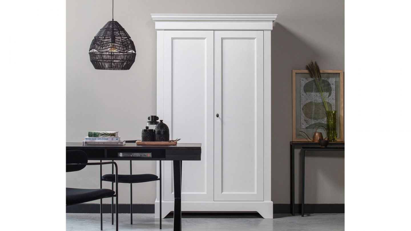 Armoire 2 portes en pin blanc - Collection Isabel - Woood