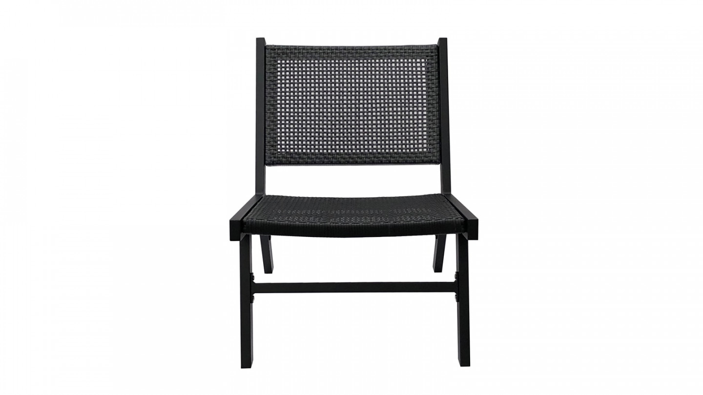 Fauteuil en tissage et métal noir - Collection Puk - Woood