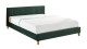 Lit adulte160x200 avec tête de lit capitonnée en velours vert bouteille - sommier à lattes - Milo