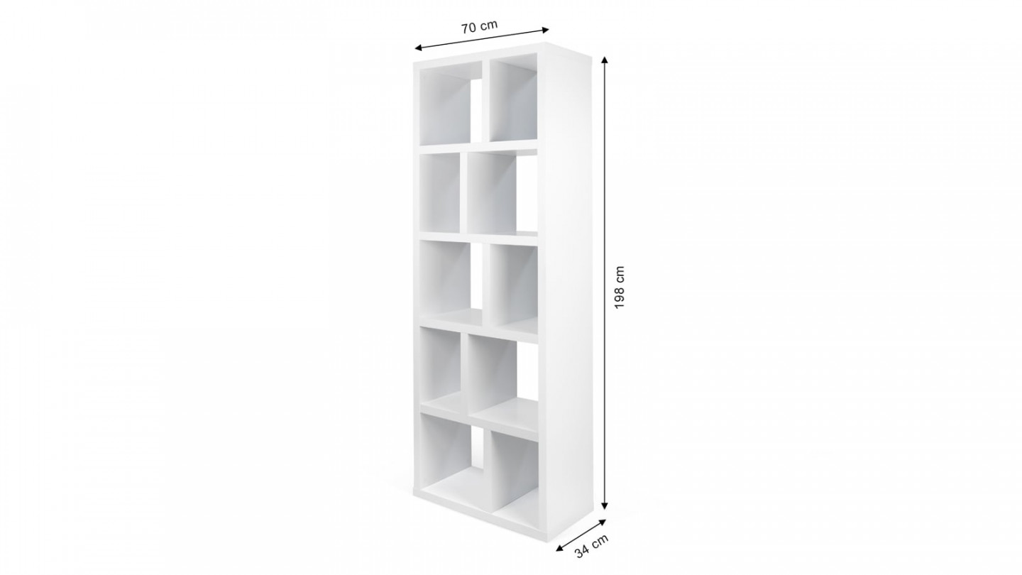 Etagère 5 niveaux 70cm en contreplaqué naturel et blanc - Collection Berlin - Temahome