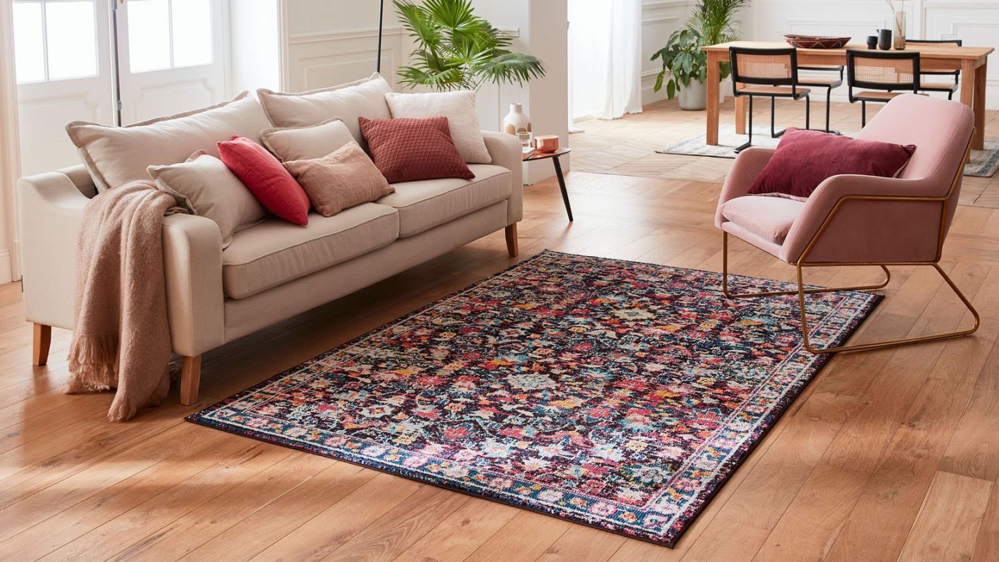 Tapis vintage Bleu 120x170cm - Collection Rhys