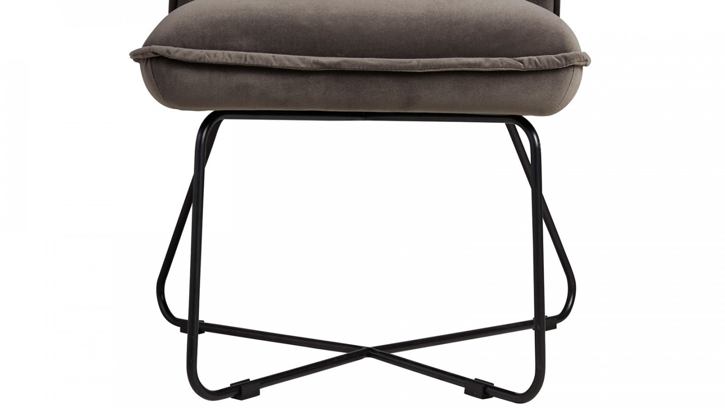 Fauteuil en velours gris anthracite - Hall