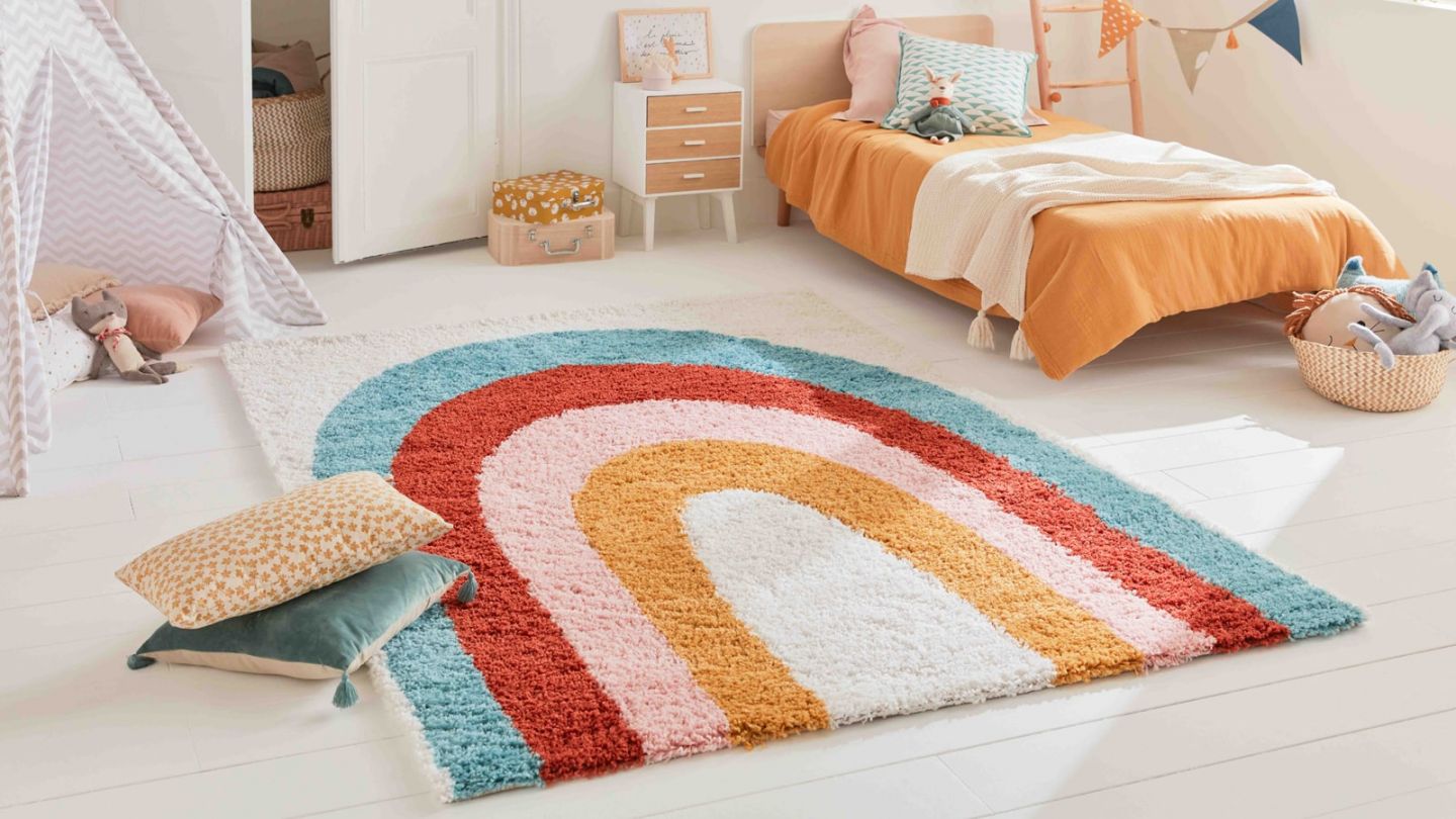 Tapis shaggy AQUARELLE 164 multi 120x160cm - Hauteur fil 30 mm - Denstité 1800 gr/m2 - 100% polypropylène