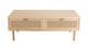 Table basse 2 tiroirs toile de jute piètement en métal doré - Aline