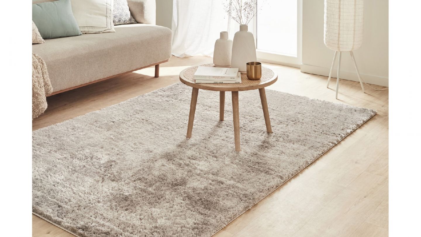 Tapis à poils longs uni taupe 67x180 cm - Oslo