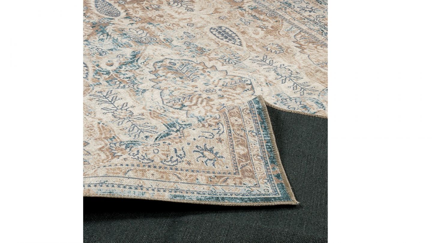 Tapis vintage bleu 67x200cm - Abby