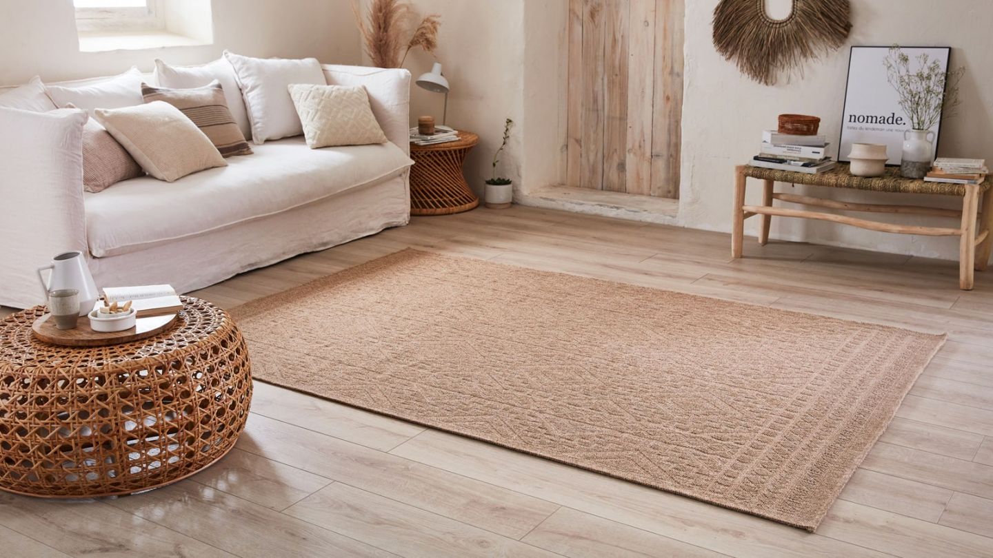 Tapis effet jute beige 160x230 cm - Lassen