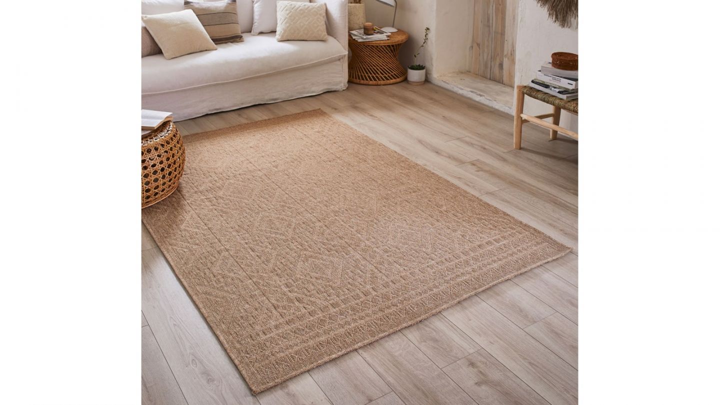 Tapis effet jute beige 160x230 cm - Lassen