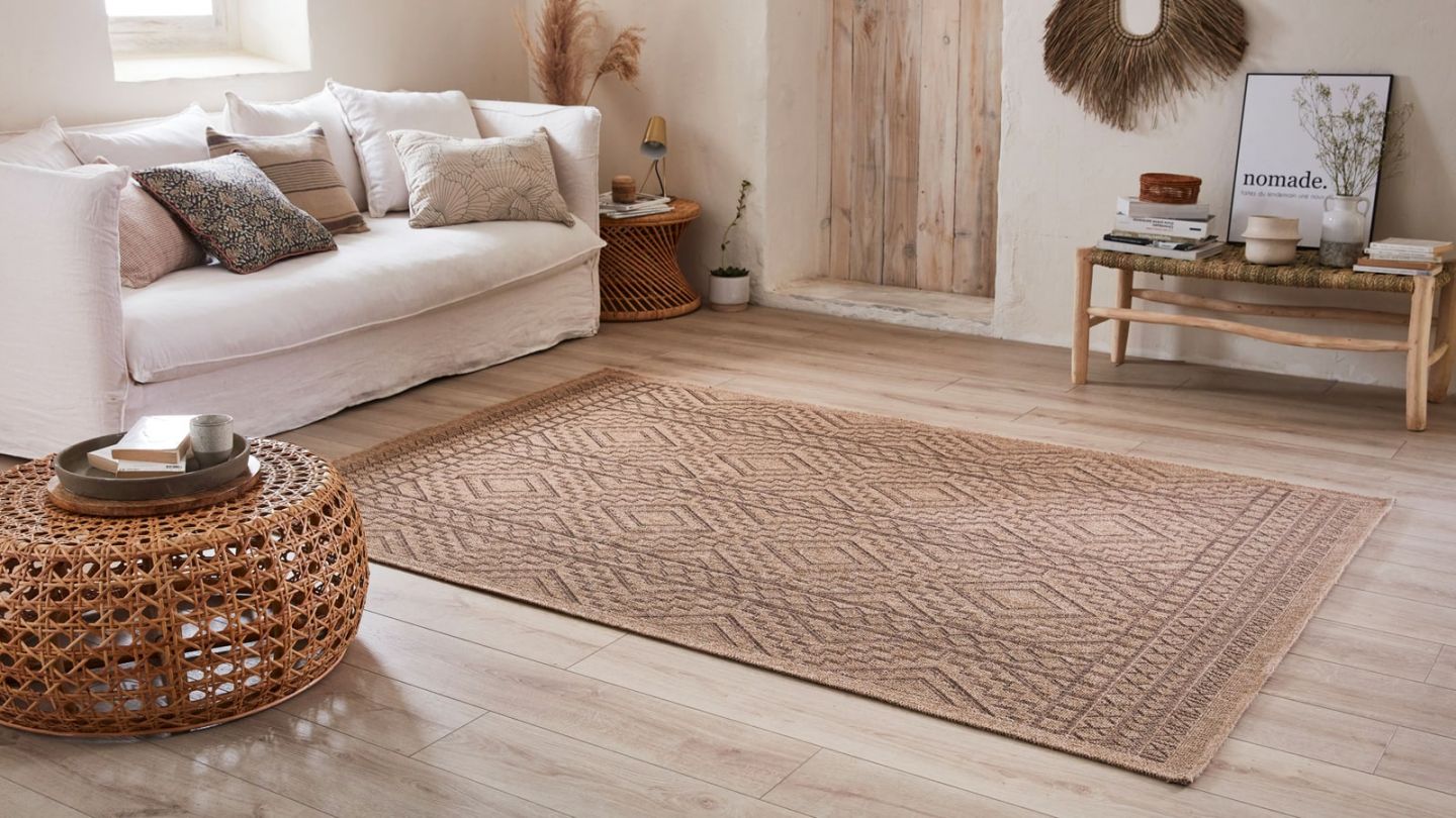 Tapis effet juste marron 200x290 cm - Inyo