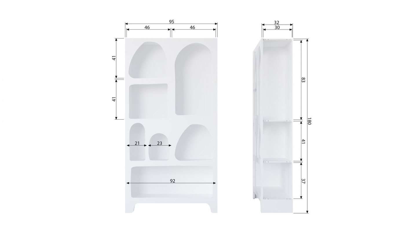 Etagère blanche style wabi-sabi taille Large - Caz - Woood