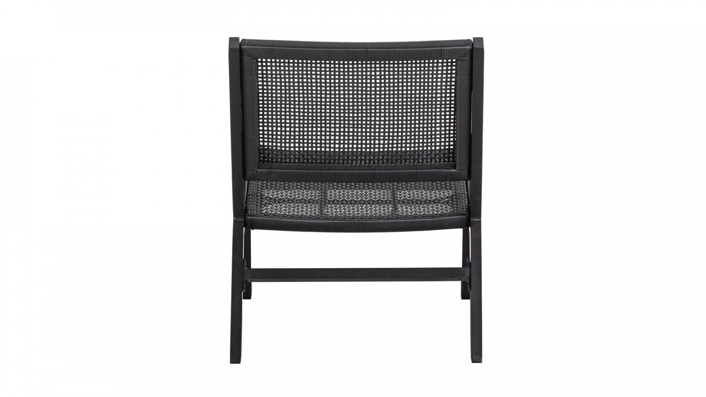 Fauteuil de jardin en aluminium noir - Pem - Woood