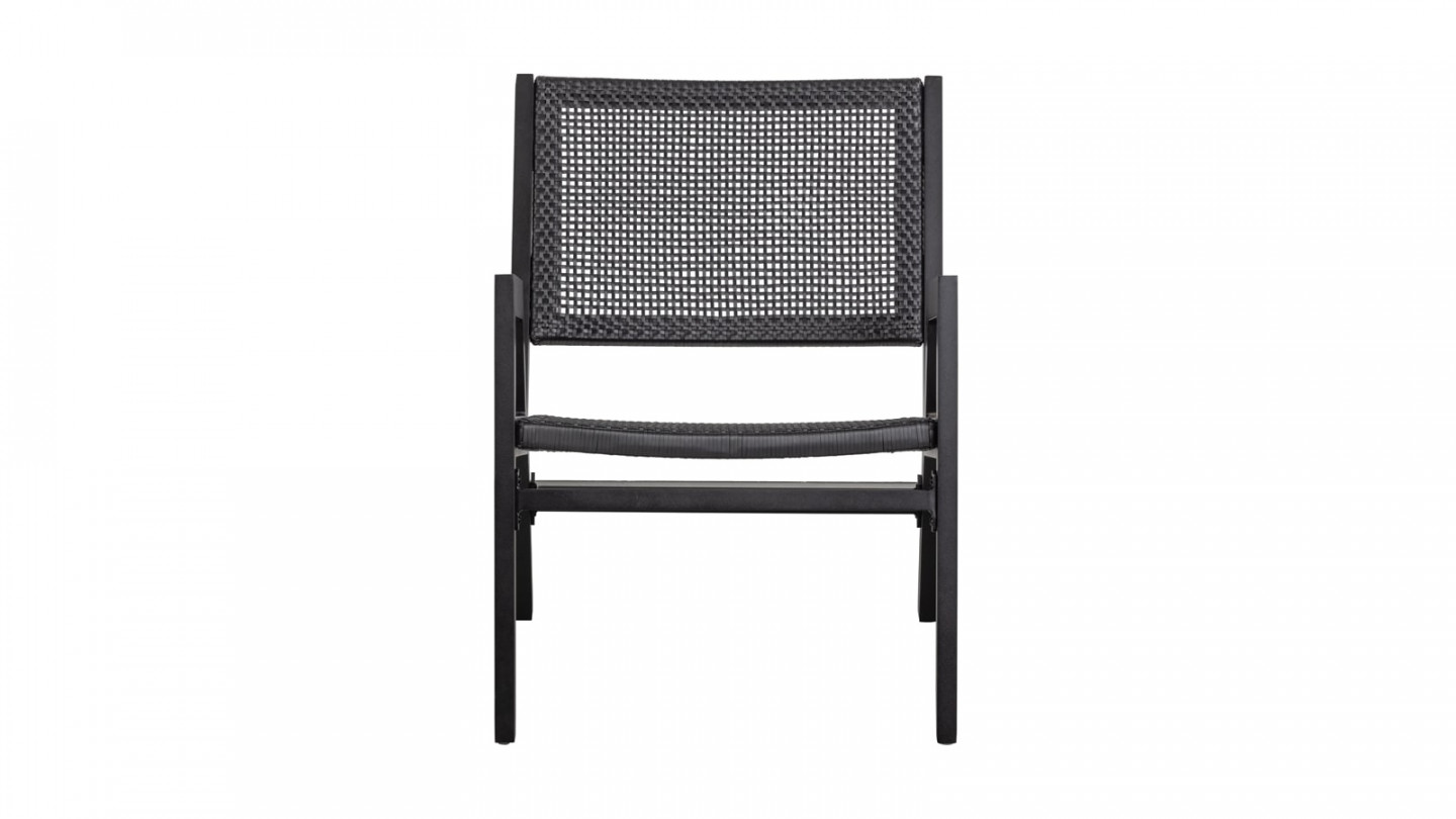 Fauteuil de jardin en aluminium noir - Pem - Woood