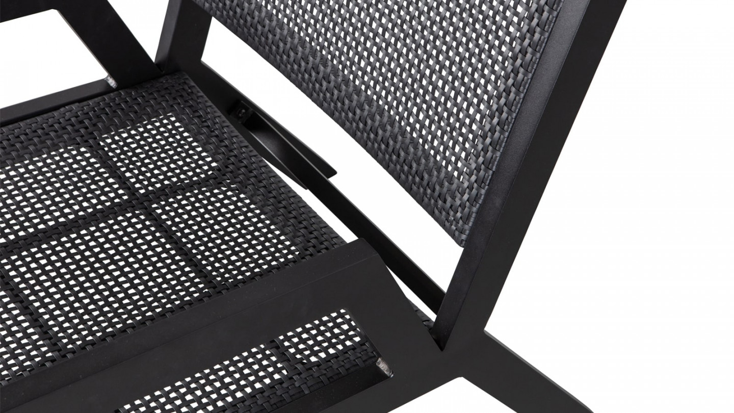 Fauteuil de jardin en aluminium noir - Pem - Woood