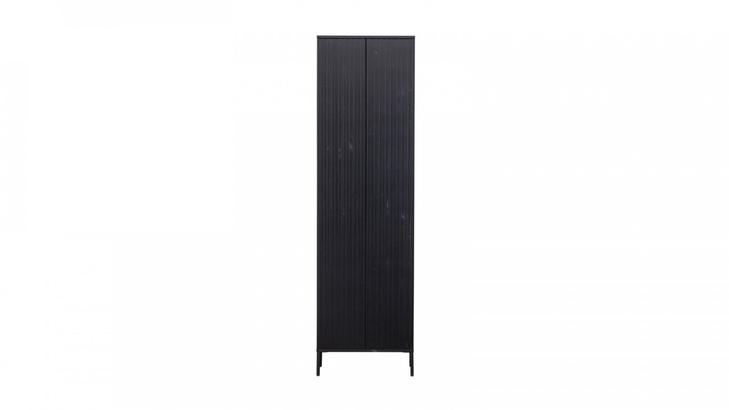 Armoire 2 portes en pin noir - Gravure - Woood