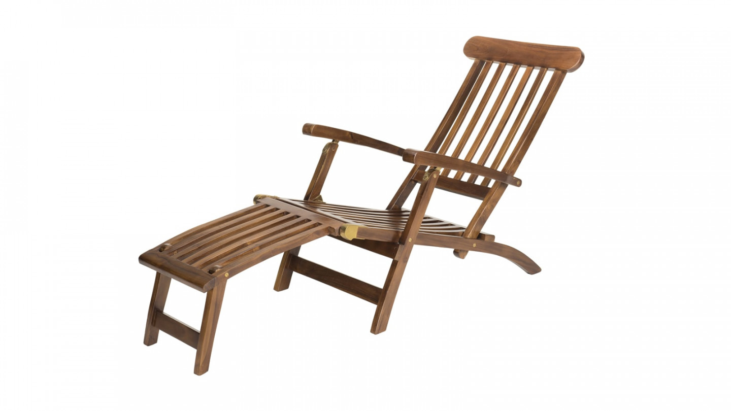 Chaise longue de jardin en teck huilé - Maeva