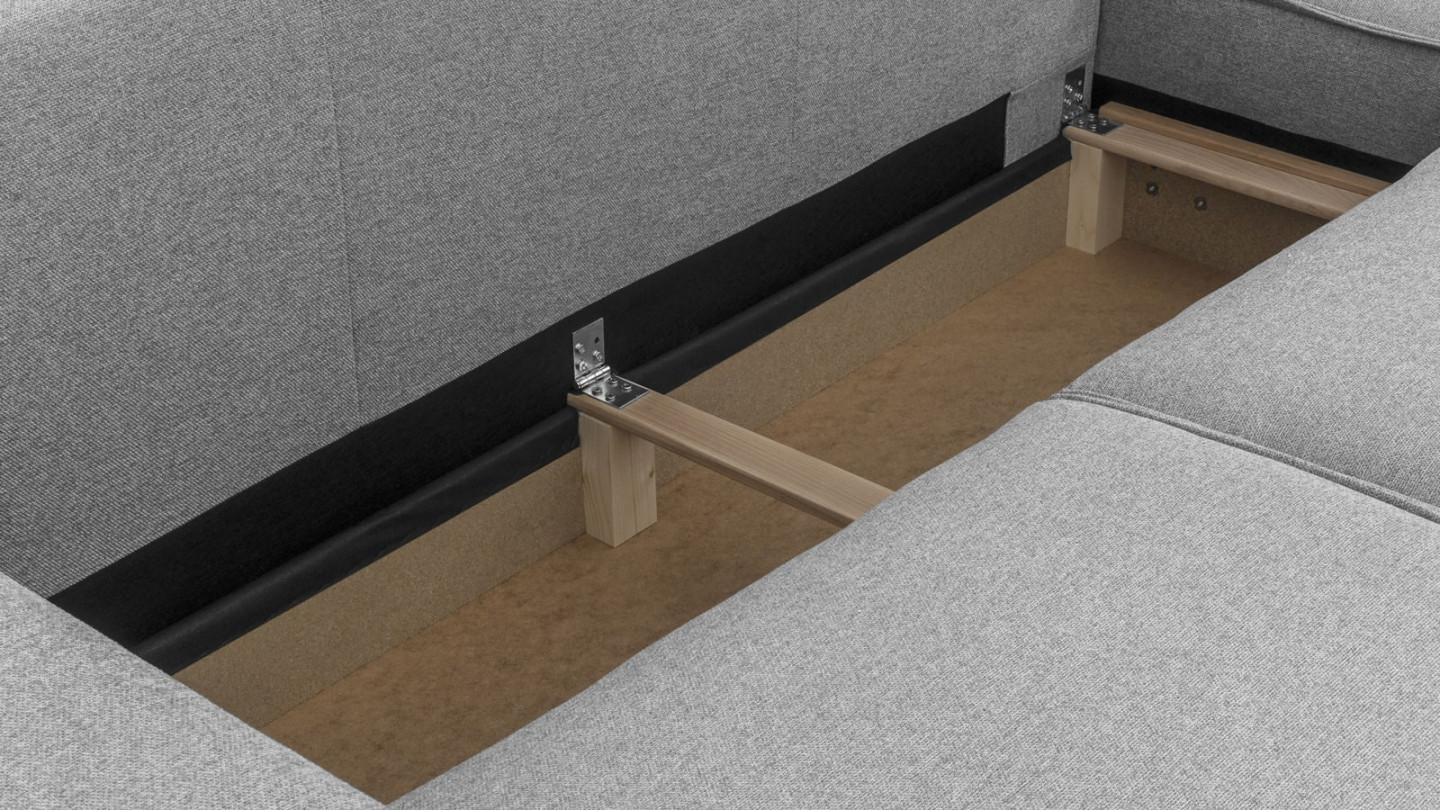 Canapé d'angle convertible réversible 5 places avec coffre de rangement Canapé d'angle convertible réversible 5 places avec coffre de rangement