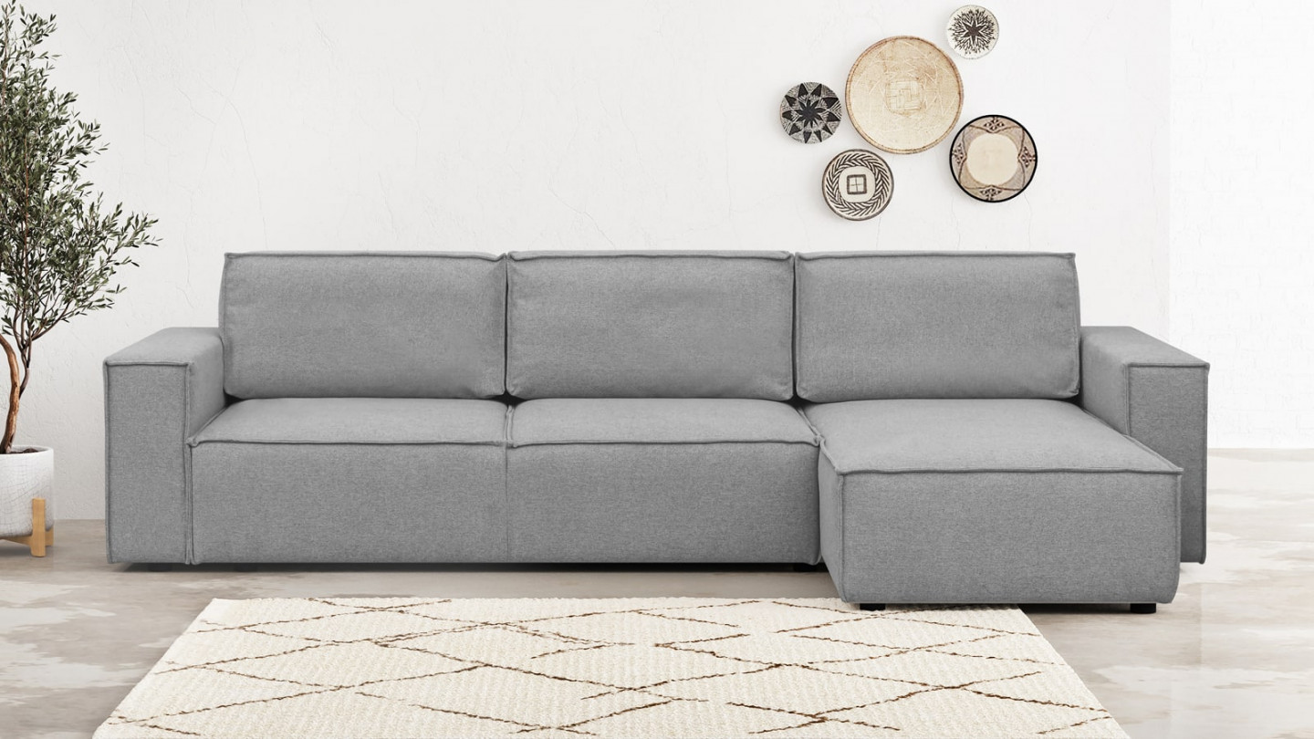 Canapé d'angle convertible réversible 5 places avec coffre de rangement Canapé d'angle convertible réversible 5 places avec coffre de rangement
