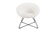 Fauteuil tissu bouclette beige pieds croisés métal noir - Albane