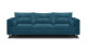 Canapé 3 places convertibles en velours bleu canard - Viktor