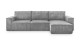 Canapé d'angle 5 places convertible réversible avec coffre de rangement en velours côtelé gris clair - Harper