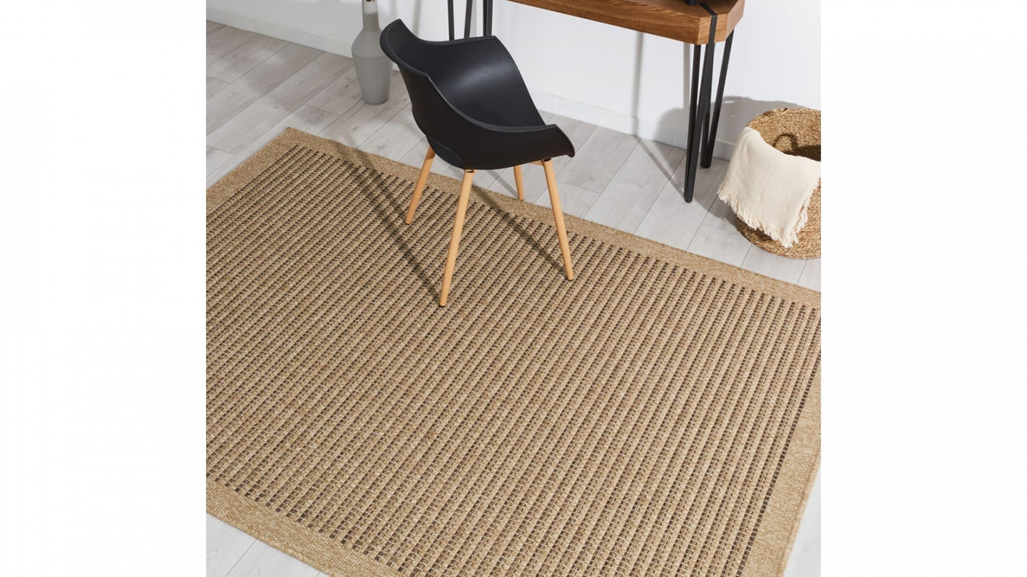 Tapis aspect Jute marron 160x230 - Calie