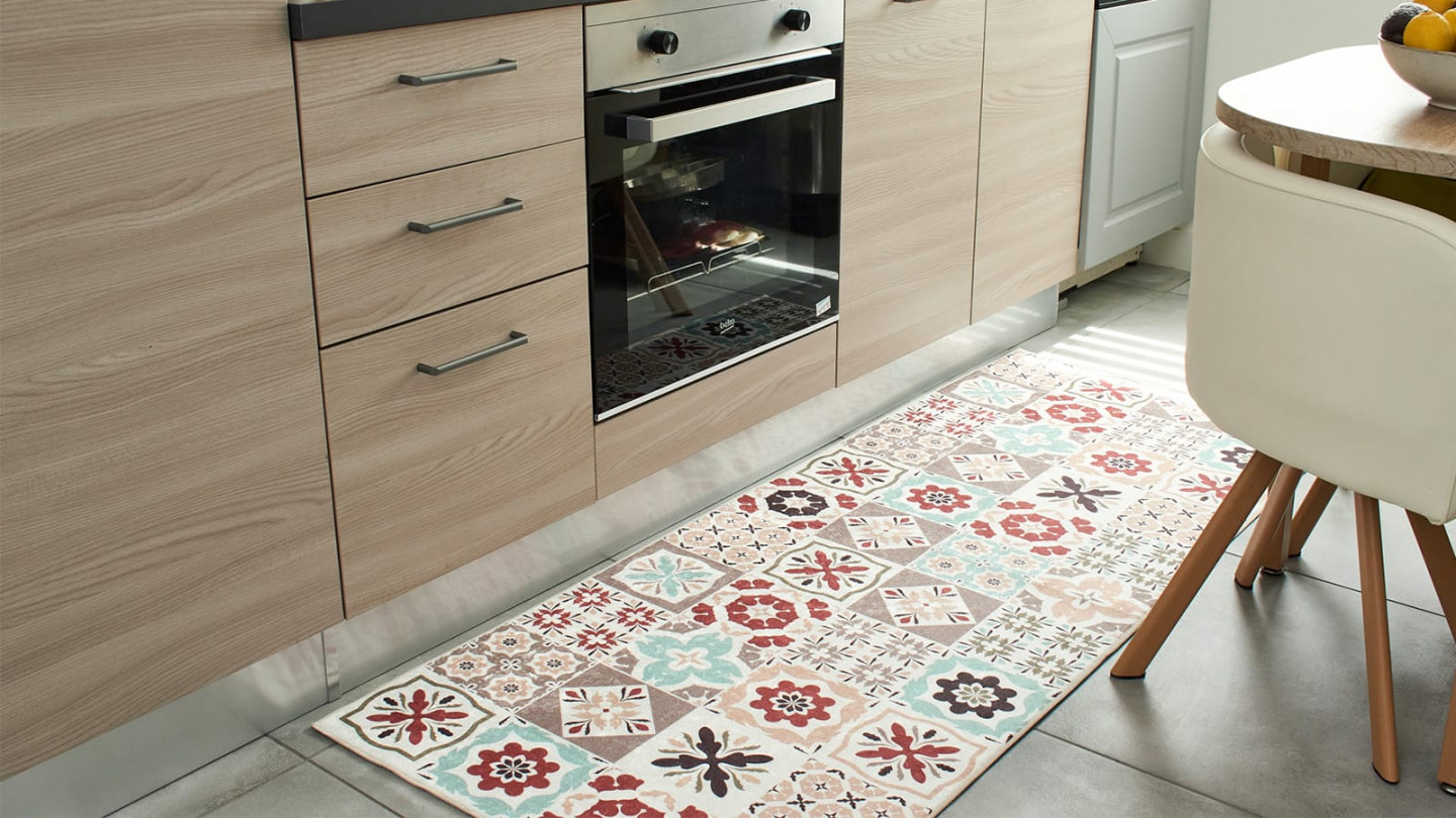 Tapis de cuisine carreaux de ciment multicolore Multi 70x180 - Celaya