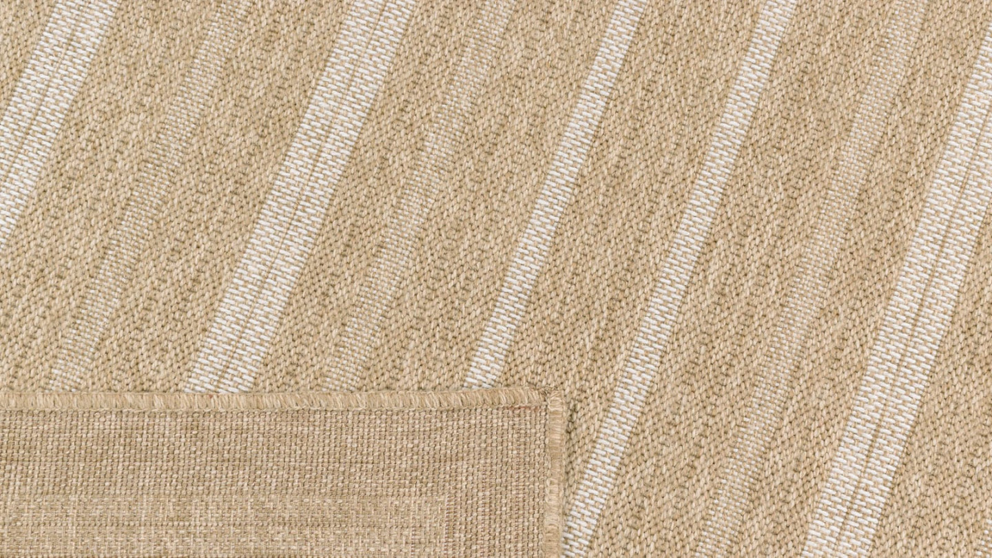 Tapis aspect Jute naturel avec motifs blanc 200x290 - Gaia