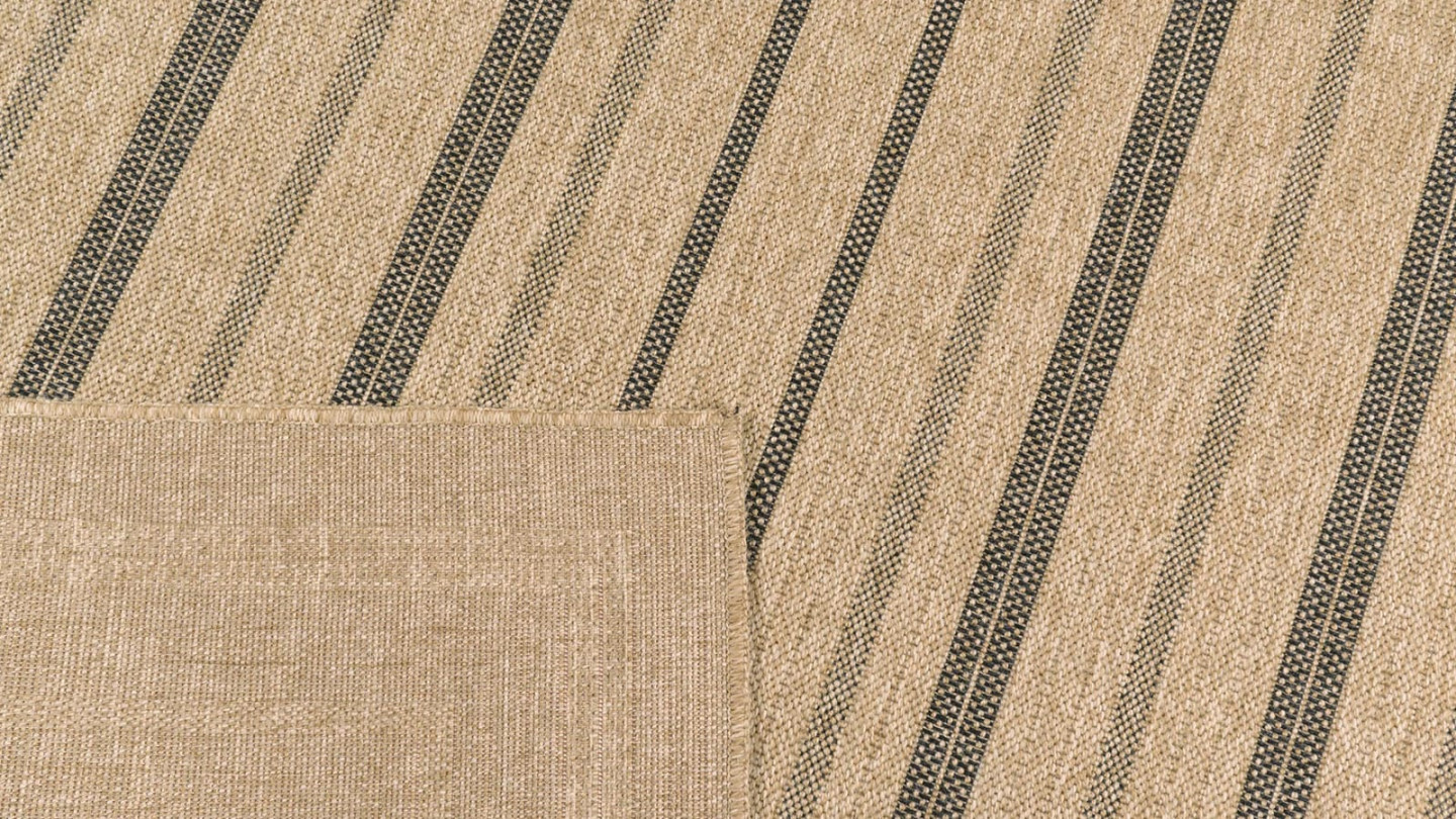 Tapis aspect Jute naturel avec motifs noir 160x230 - Gaia