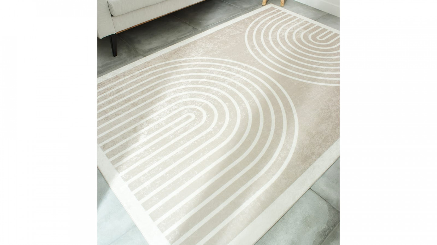 Tapis à motifs impression numérique Beige 120x160 - Hypnose