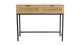 Console 2 tiroirs cannage naturel pieds métal noir - Marceau
