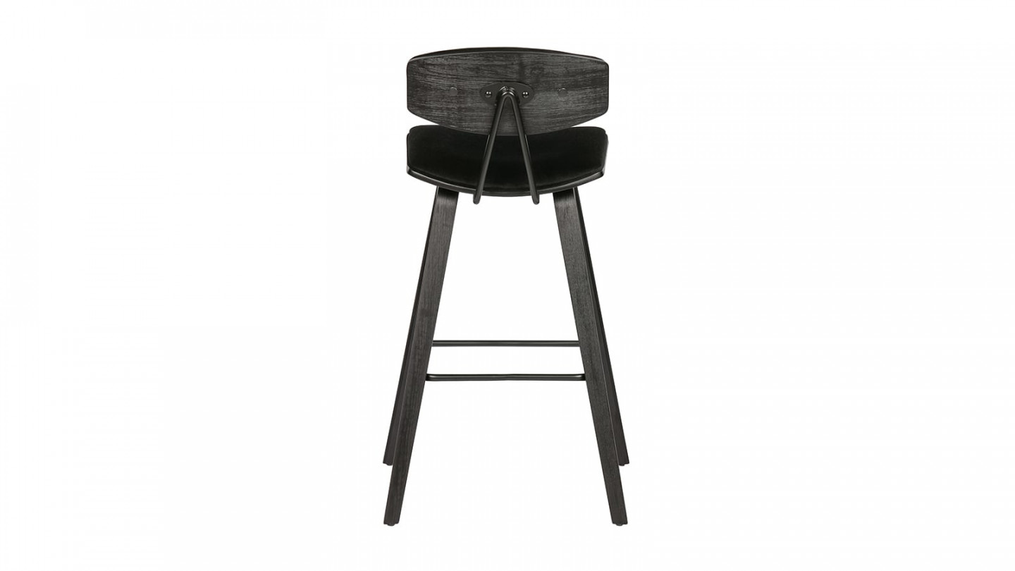 Lot de 2 tabourets de bar en velours noir - Collection Senn - Woood