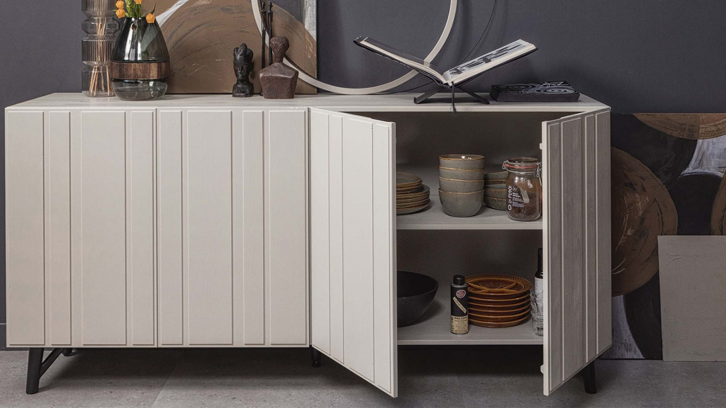 Buffet en pin blanc brumeux 181 cm - Miller