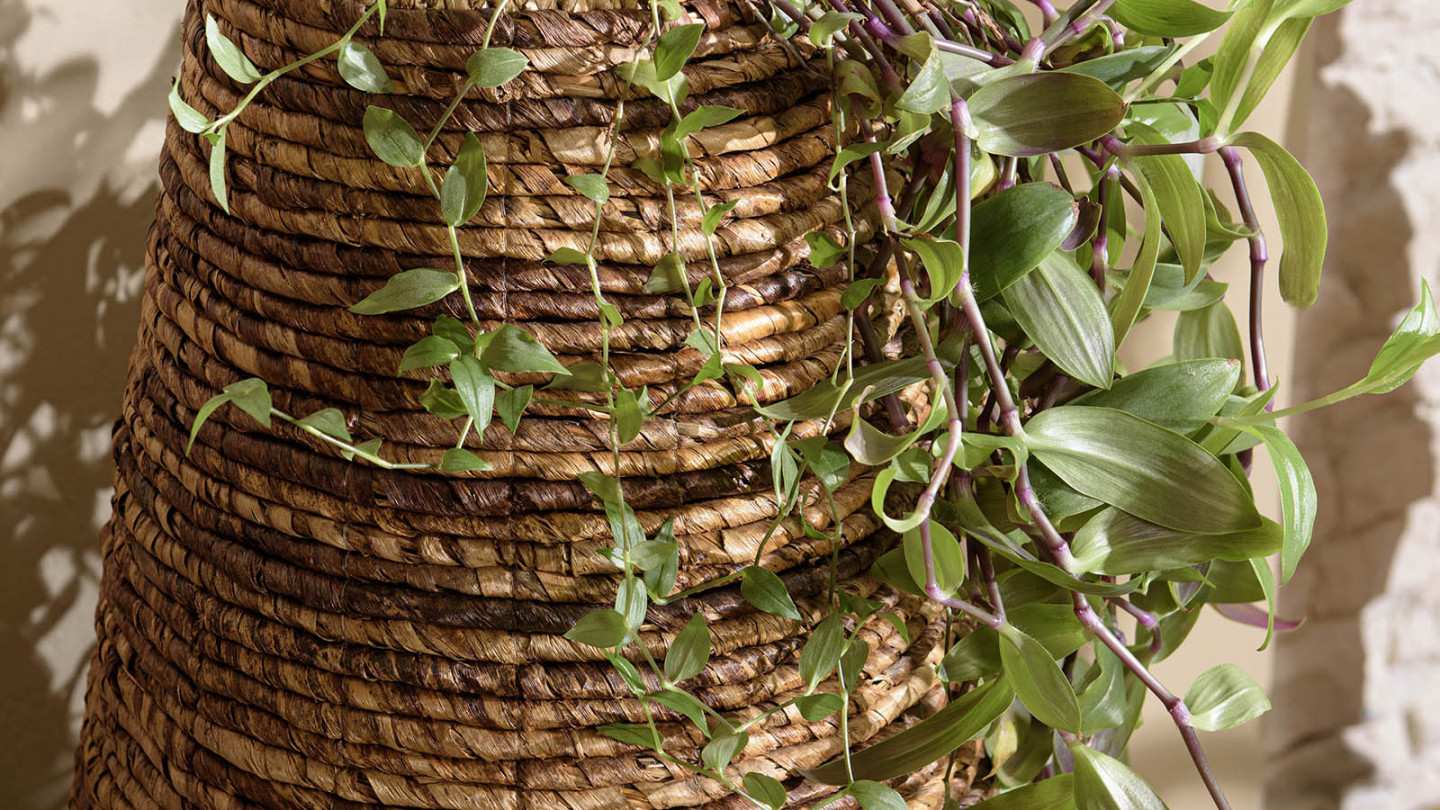 Cache pot grand modèle en tissage d'abaca naturel - Sixtine