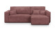 Canapé d'angle convertible réversible 4 places avec coffre de rangement en velours côtelé vieux rose - Livia
