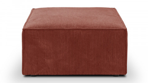Pouf en velours côtelé rouille - Harper