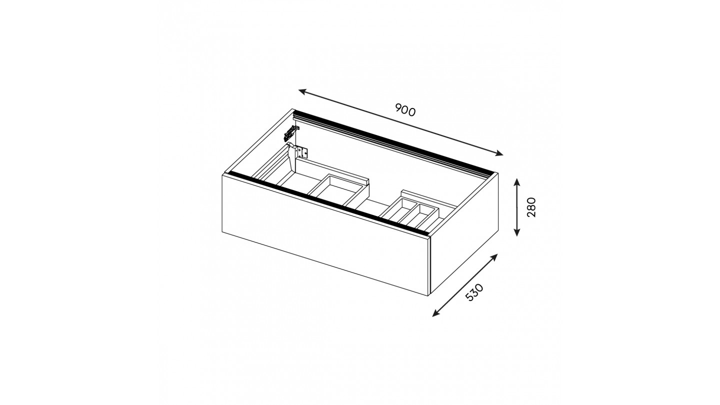 Meuble de salle de bains 90 cm Tropical - 1 tiroir - simple vasque + miroir - Loft