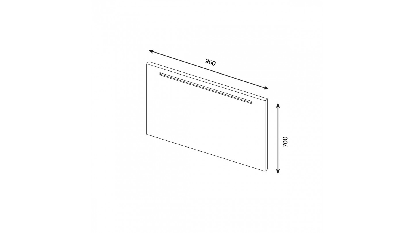 Meuble de salle de bains 90 cm Chêne clair - 1 tiroir - vasque carrée + miroir - Loft