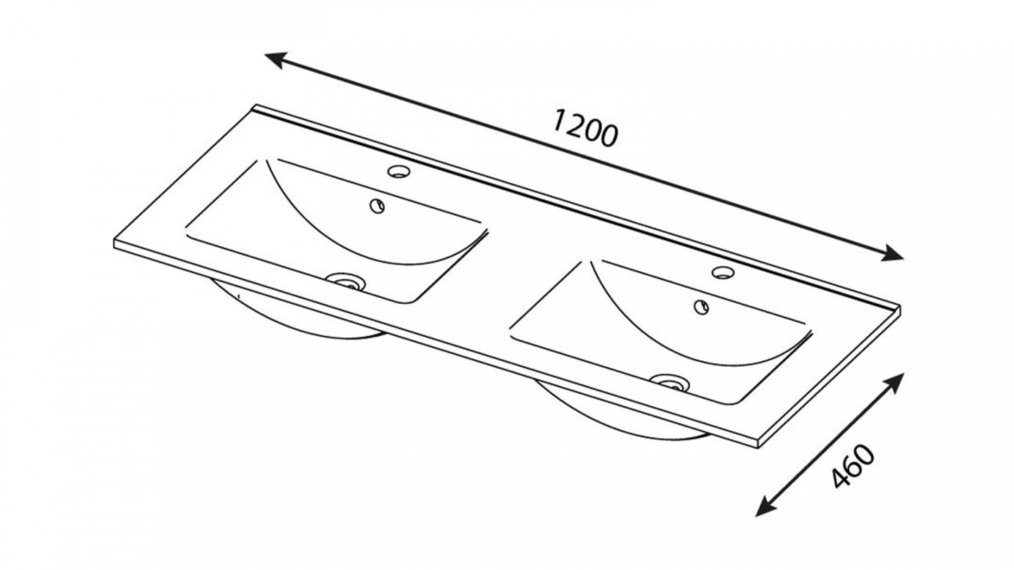 Meuble de salle de bain suspendu double vasque intégrée 120cm 1 tiroir Terracotta - Rivage