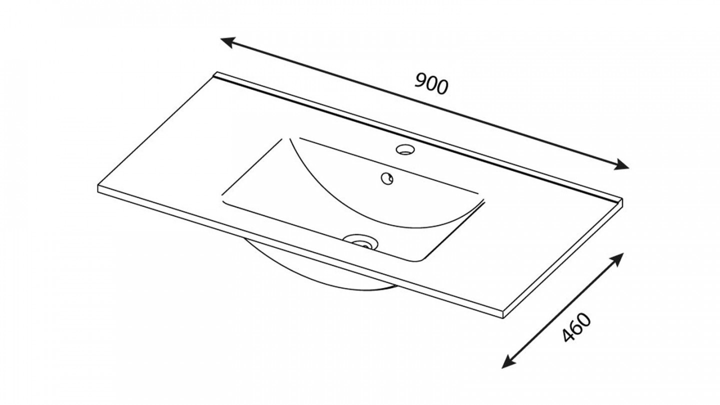 Meuble de salle de bain suspendu vasque intégrée 90cm 1 tiroir Bleu + miroir - Rivage