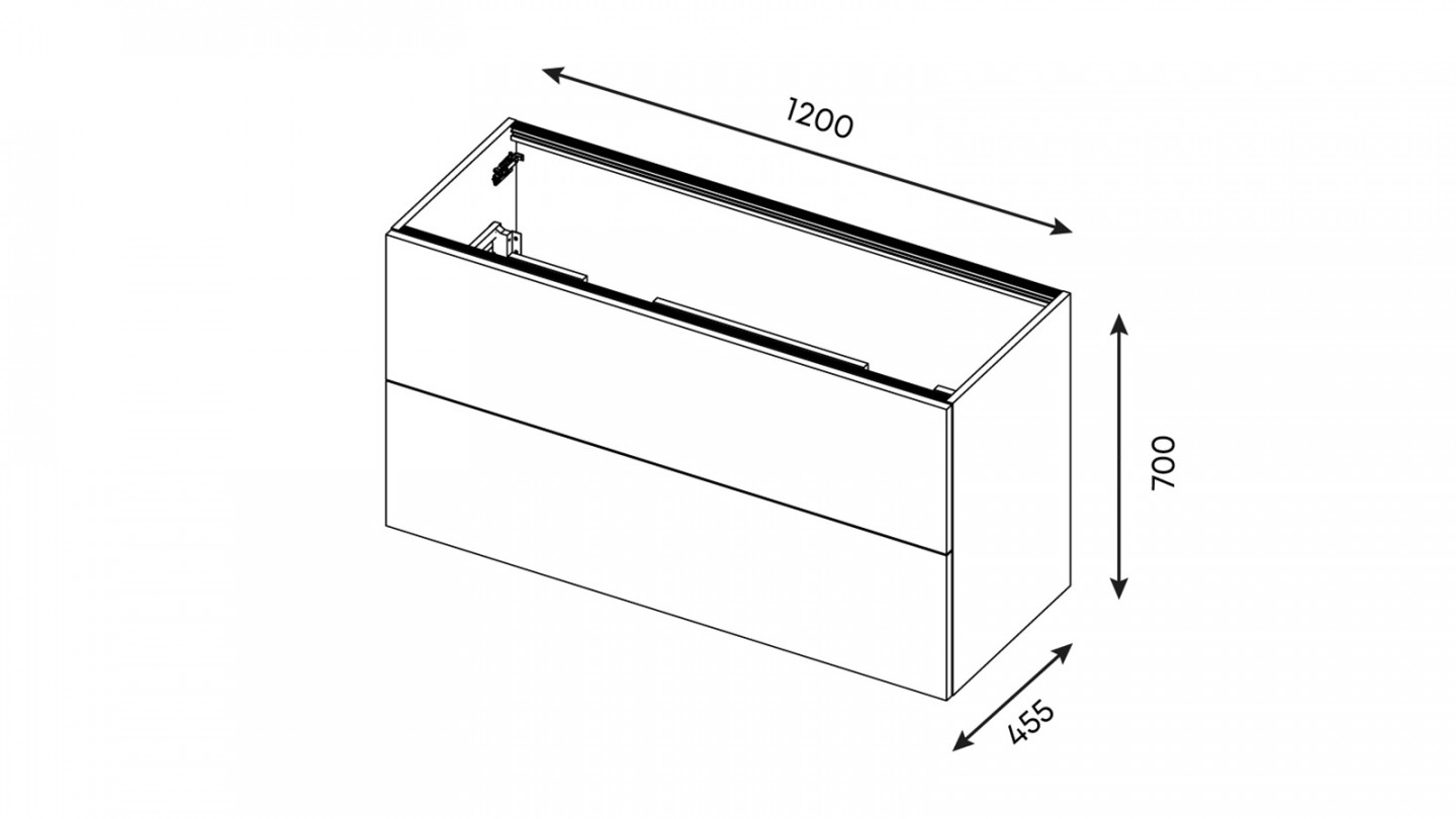 Meuble de salle de bain suspendu avec pieds double vasque intégrée 120cm 2 tiroirs Blanc - Chango