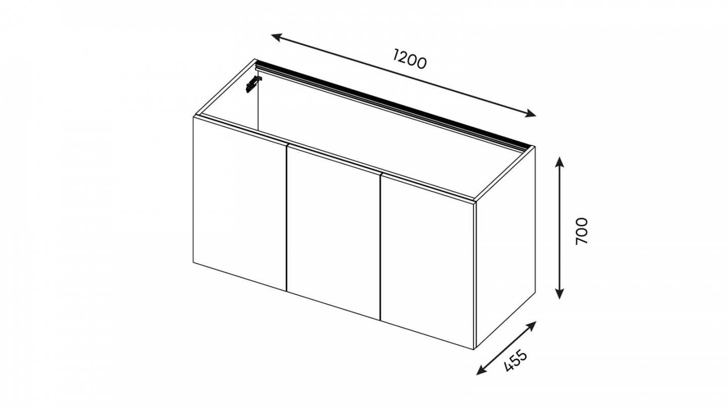 Meuble de salle de bain suspendu avec pieds double vasque intégrée 120cm 3 portes Blanc + miroir - Chango