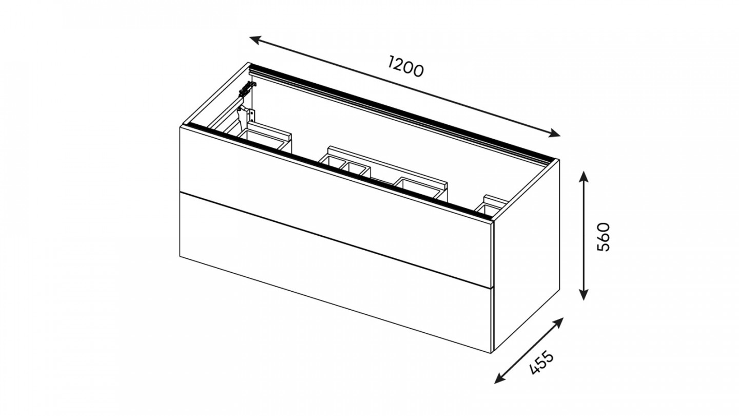 Meuble de salle de bain suspendu 2 vasques à poser 120cm 2 tiroirs Terracotta - Osmose