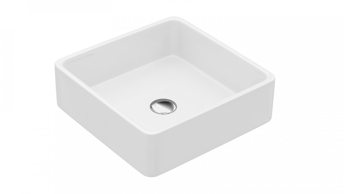Meuble de salle de bain suspendu 2 vasques à poser 120cm 2 tiroirs Blanc + miroir + colonne ouverture gauche - Osmose