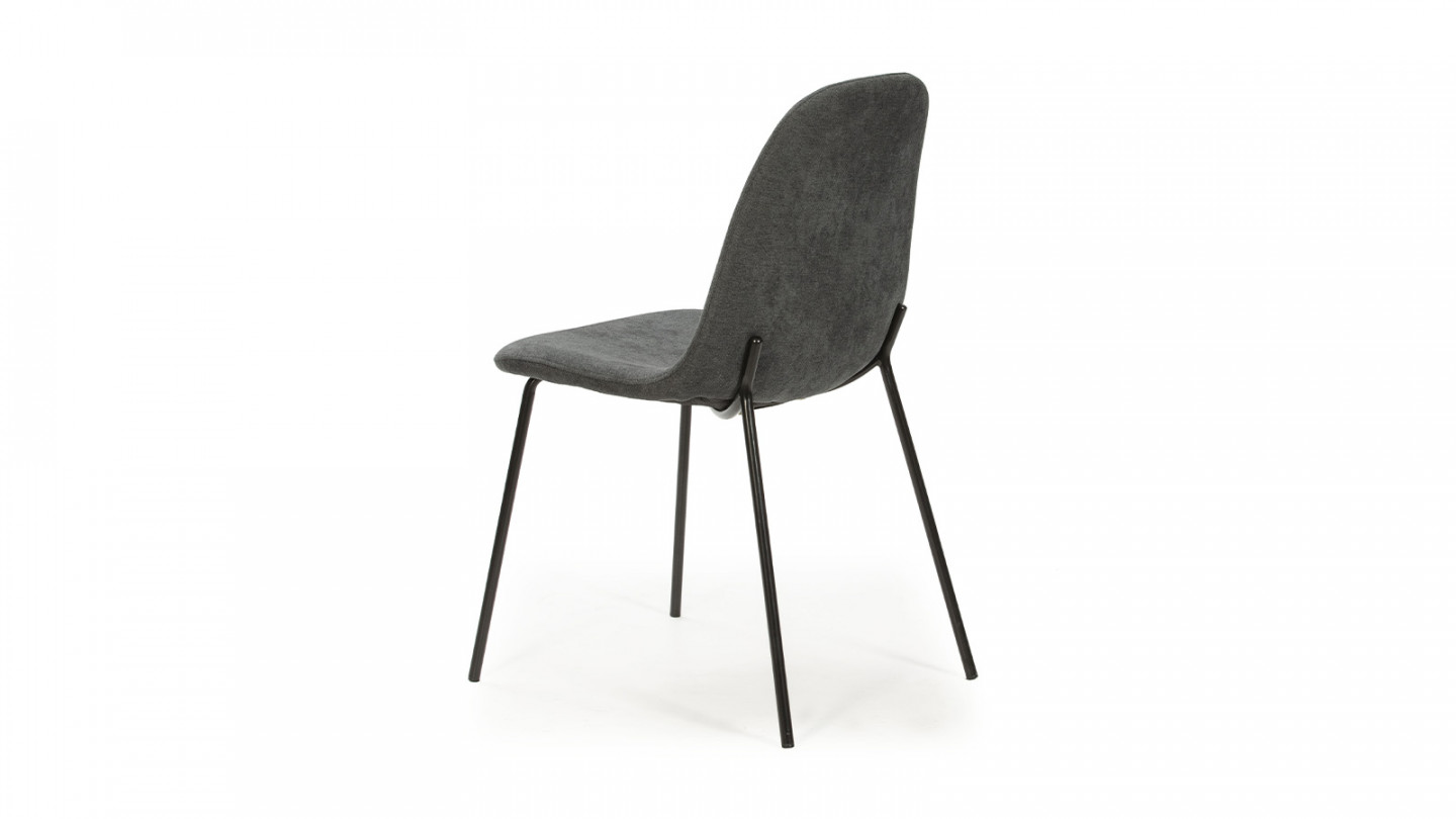 Lot de 4 chaises en tissu gris - Esmee