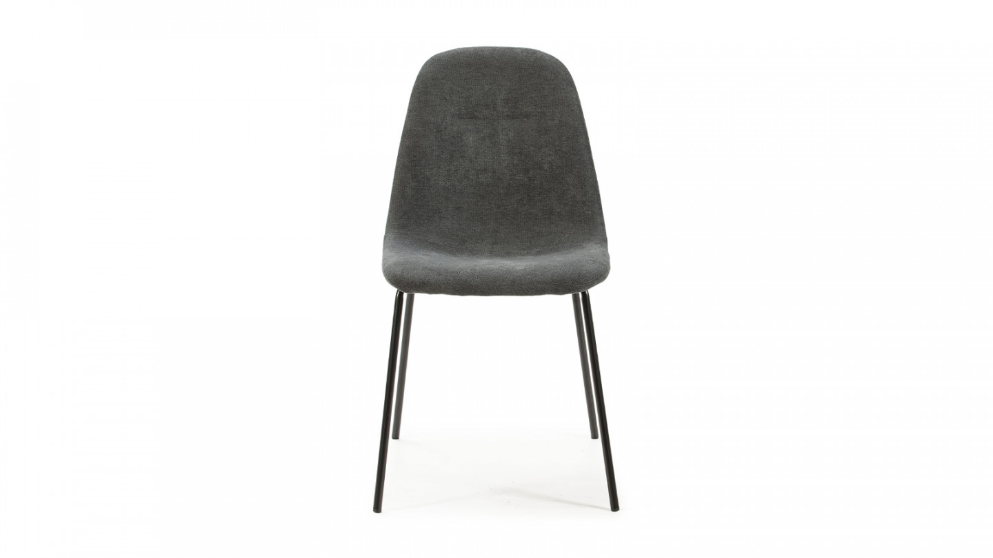 Lot de 4 chaises en tissu gris - Esmee
