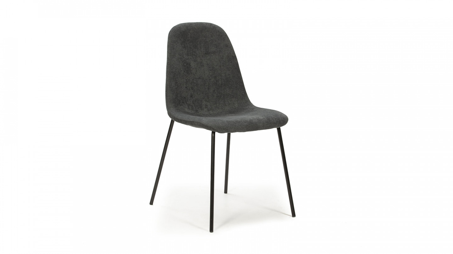 Lot de 4 chaises en tissu gris - Esmee